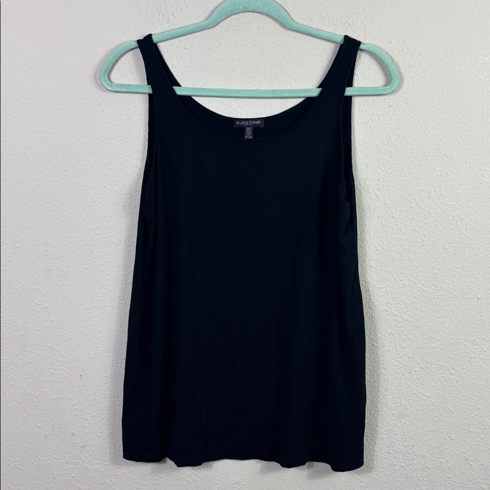Eileen Fisher Black Scoop Neck Tank Top
